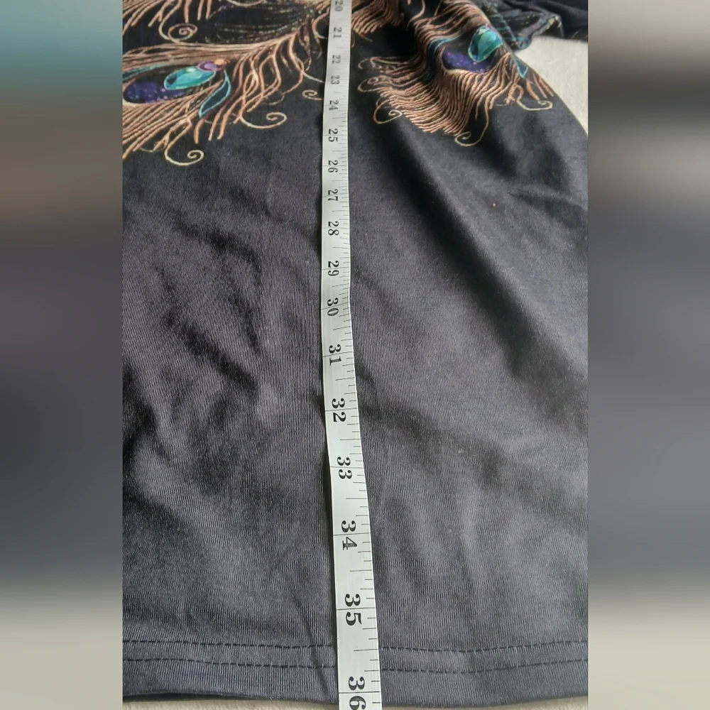 Elegant Peacock Feather Print Dress - Picture 6 of 7